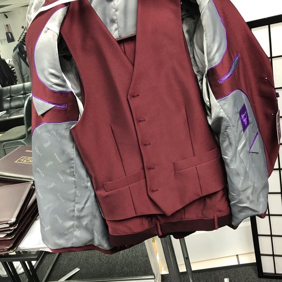 3pcs suit BurgundyRed